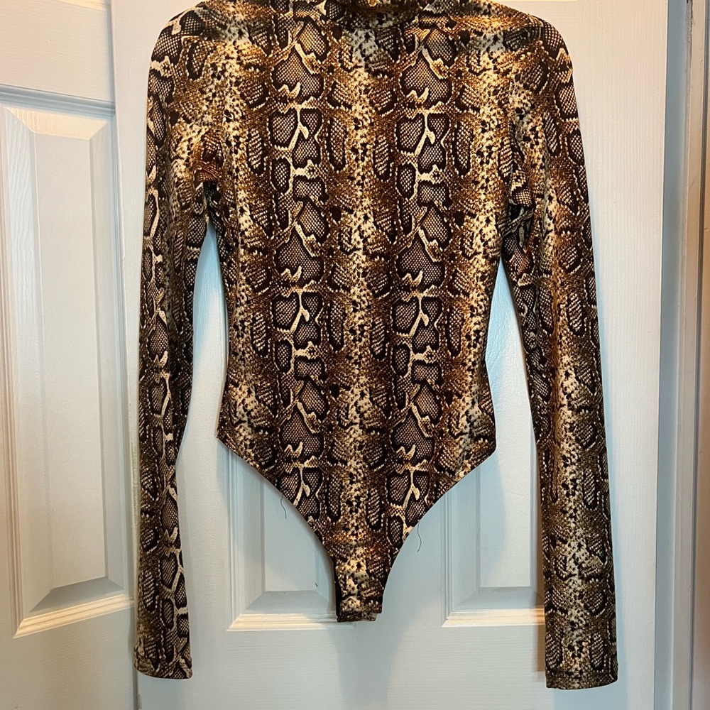 Naked Wardrobe Snake Print Bodysuit